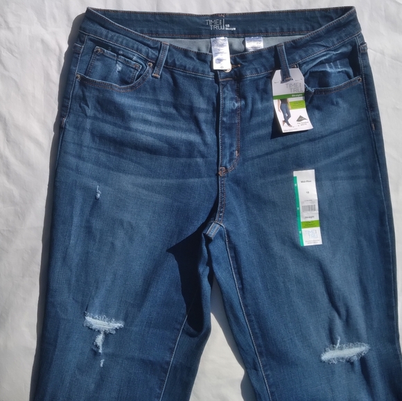 Time Tru Mid Rise Straight Denim Blue 